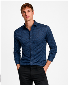 2426 - Camisa Entallada C/ Lycra Estampada